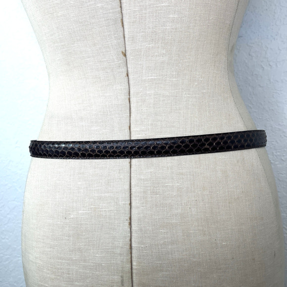 Women’s Genuine Snake Skin Waist Belt Brown Size S-M, unbranded, vintage, retro - Picture 4 of 8